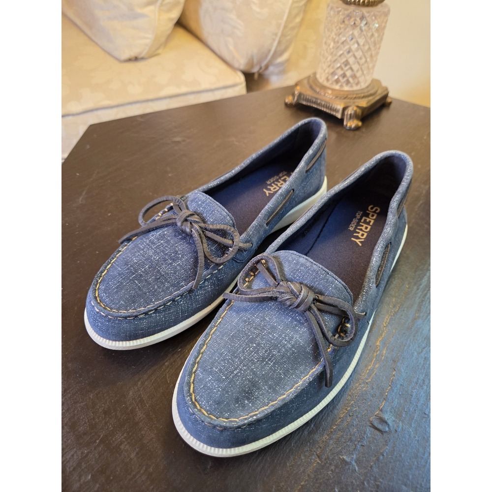 Sperry Top Sider Women's Lounge Away Loafers Blue & Silver Size 7 NEW! (Sample)